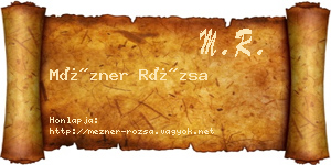 Mézner Rózsa névjegykártya