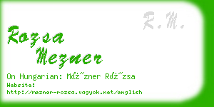 rozsa mezner business card